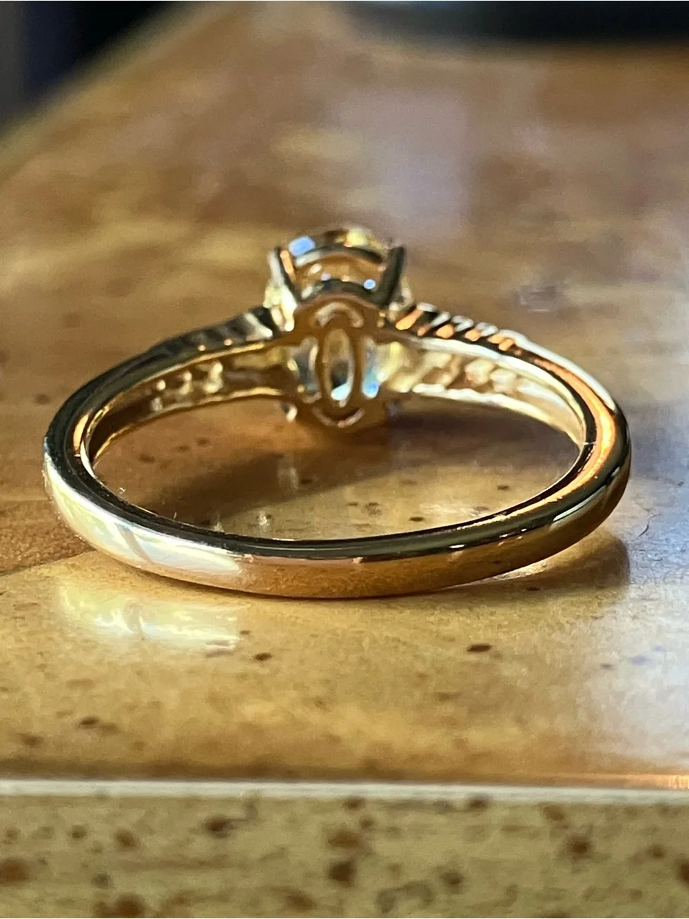 Golden Apatite Lab Grown Diamond Ring Size 7